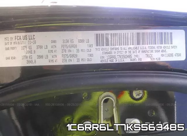 1C6RR6LT7KS563485
