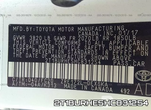 2T1BURHE5HC831254
