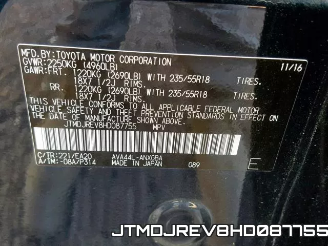 JTMDJREV8HD087755