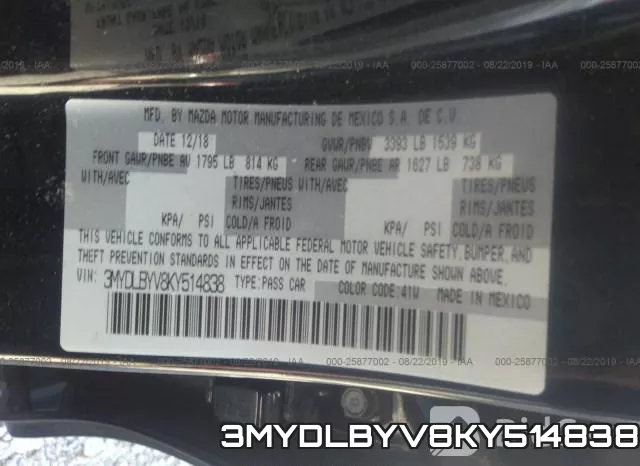 3MYDLBYV8KY514838
