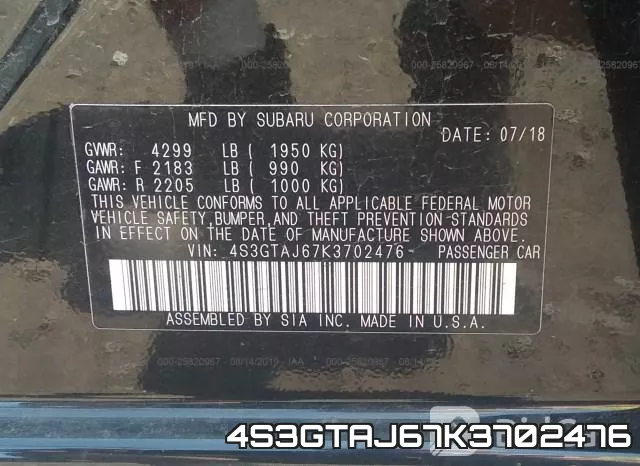 4S3GTAJ67K3702476