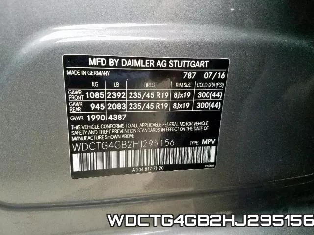WDCTG4GB2HJ295156