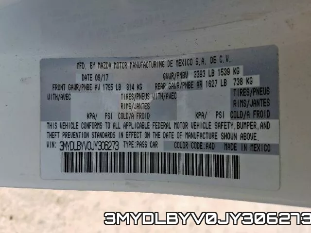 3MYDLBYV0JY306273
