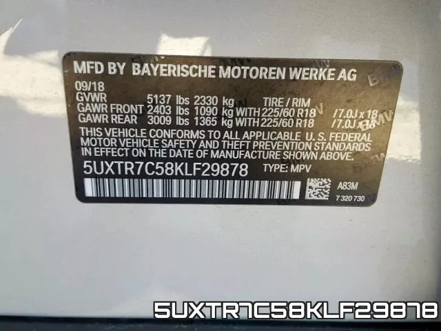 5UXTR7C58KLF29878