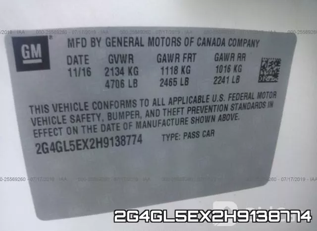 2G4GL5EX2H9138774