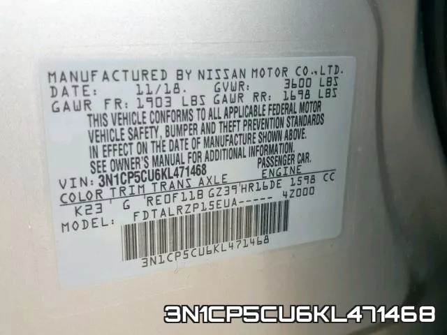 3N1CP5CU6KL471468