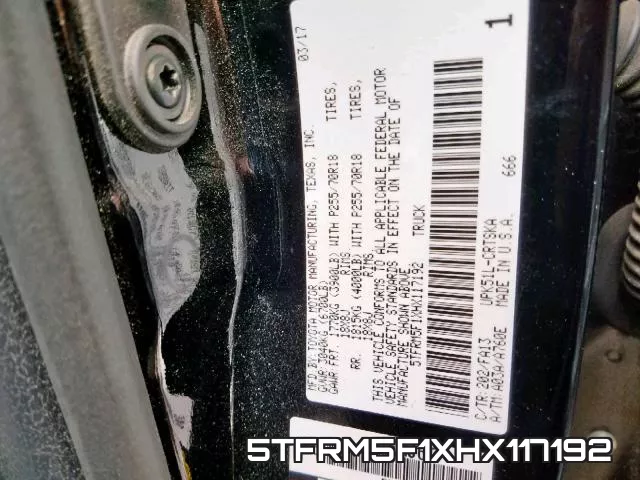 5TFRM5F1XHX117192