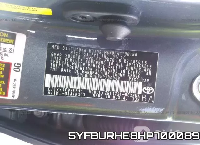 5YFBURHE8HP700089