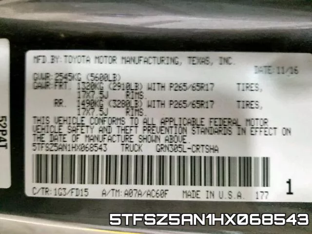 5TFSZ5AN1HX068543