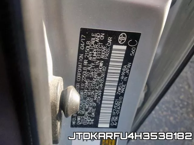 JTDKARFU4H3538182