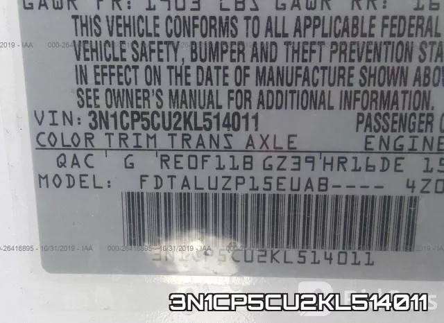 3N1CP5CU2KL514011