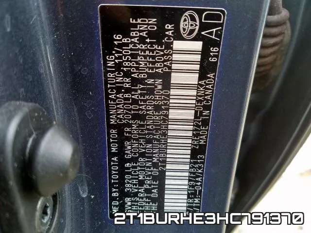 2T1BURHE3HC791370