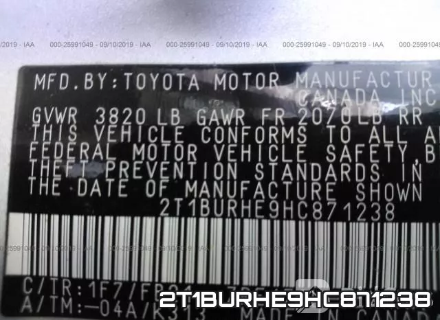 2T1BURHE9HC871238