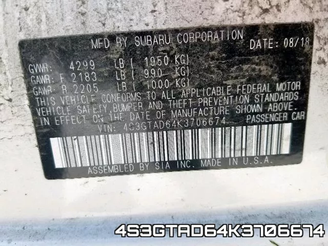 4S3GTAD64K3706674