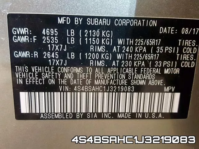 4S4BSAHC1J3219083