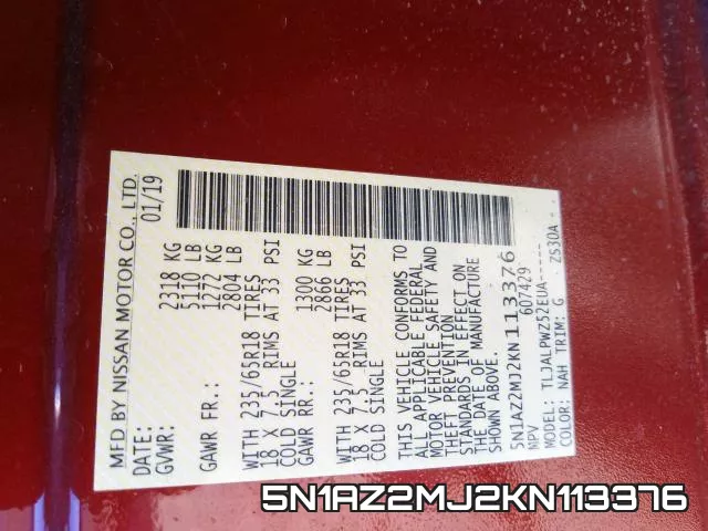 5N1AZ2MJ2KN113376