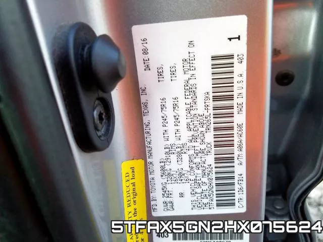 5TFAX5GN2HX075624