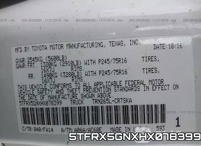 5TFRX5GNXHX078399