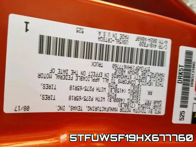 5TFUW5F19HX677760