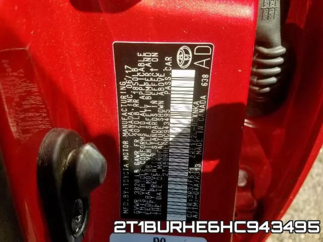 2T1BURHE6HC943495