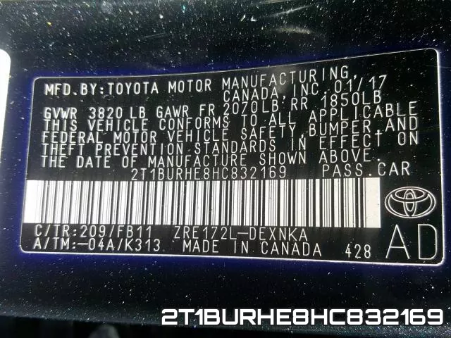 2T1BURHE8HC832169