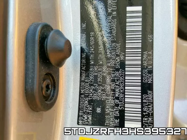5TDJZRFH3HS395327
