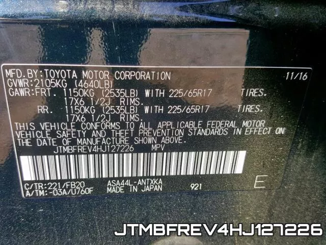 JTMBFREV4HJ127226