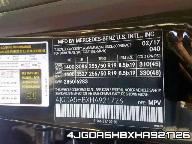 4JGDA5HBXHA921726