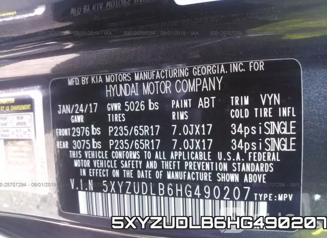 5XYZUDLB6HG490207