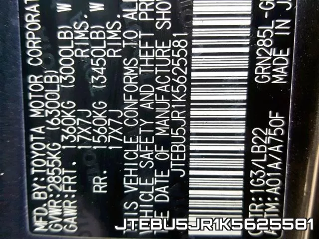 JTEBU5JR1K5625581