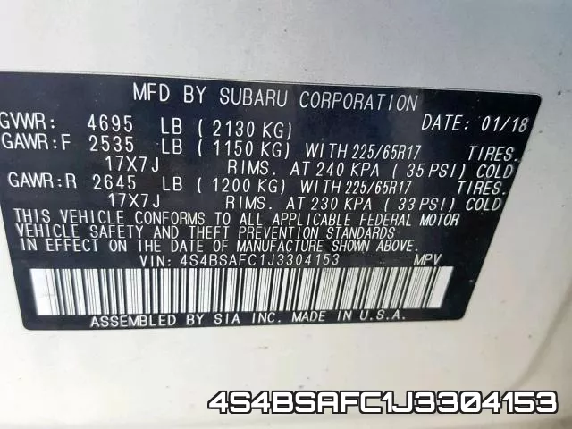 4S4BSAFC1J3304153