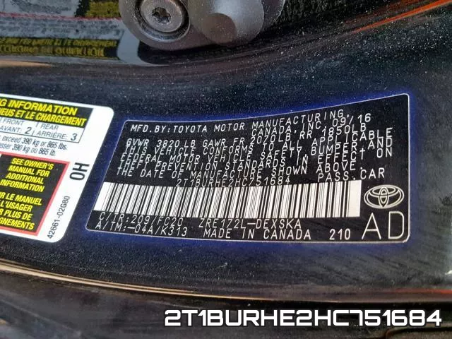 2T1BURHE2HC751684