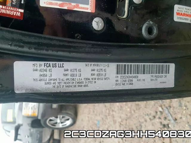 2C3CDZAG3HH540830