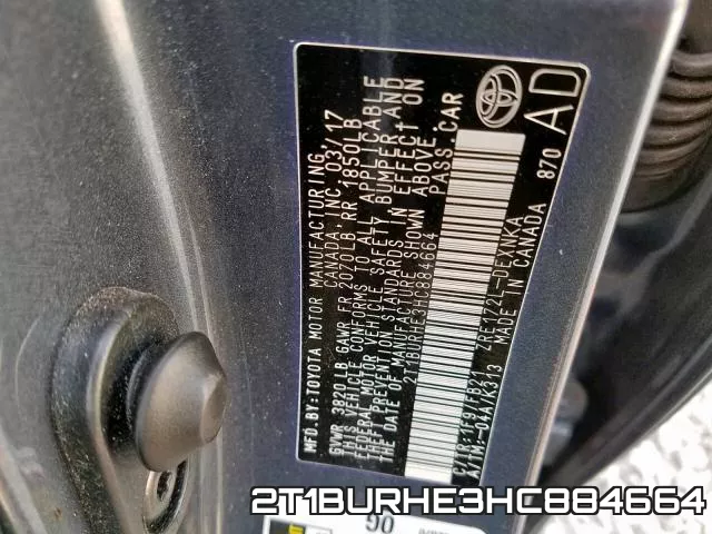 2T1BURHE3HC884664