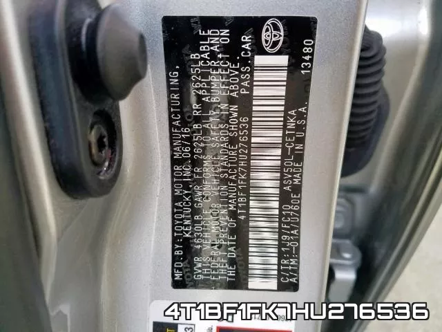 4T1BF1FK7HU276536