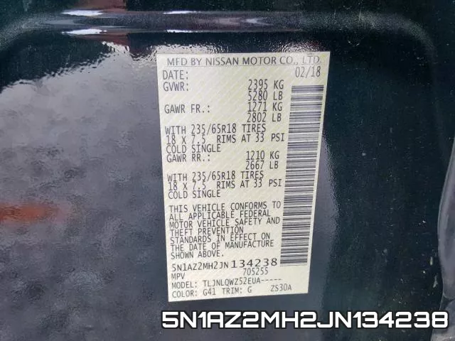 5N1AZ2MH2JN134238