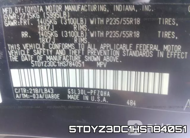 5TDYZ3DC1HS784051
