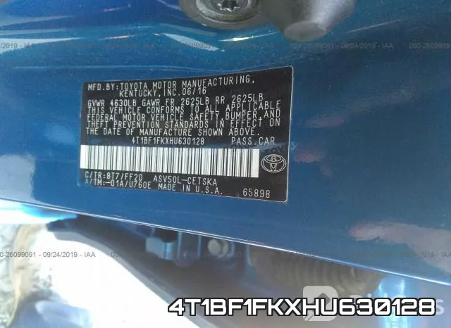 4T1BF1FKXHU630128