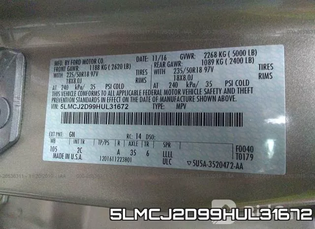 5LMCJ2D99HUL31672