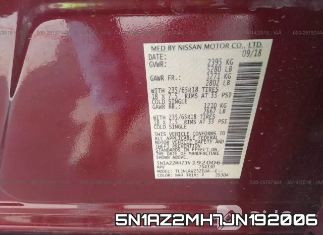 5N1AZ2MH7JN192006