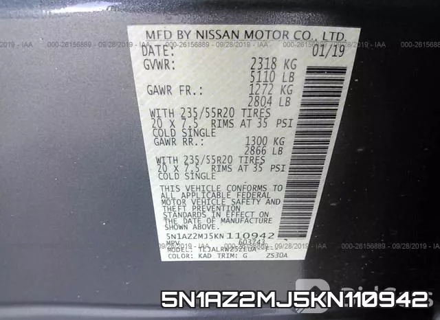 5N1AZ2MJ5KN110942
