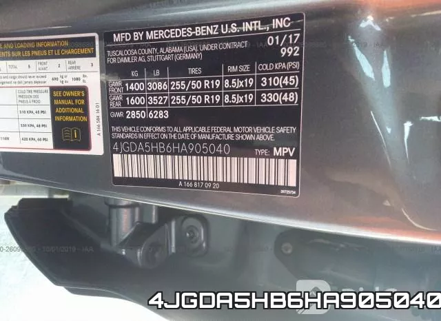 4JGDA5HB6HA905040