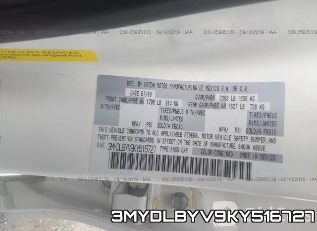 3MYDLBYV9KY516727