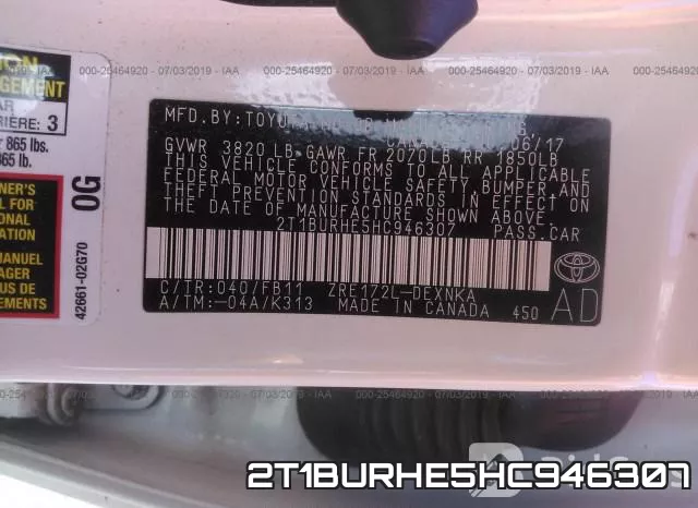 2T1BURHE5HC946307