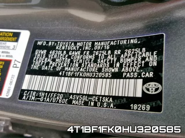 4T1BF1FK0HU320585