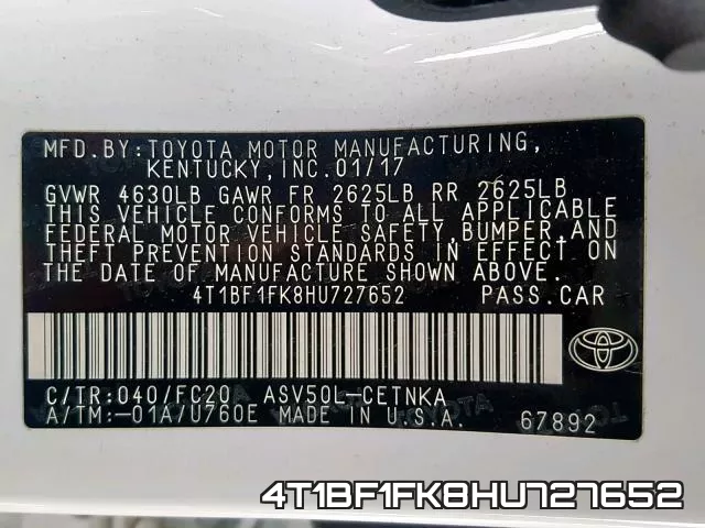 4T1BF1FK8HU727652