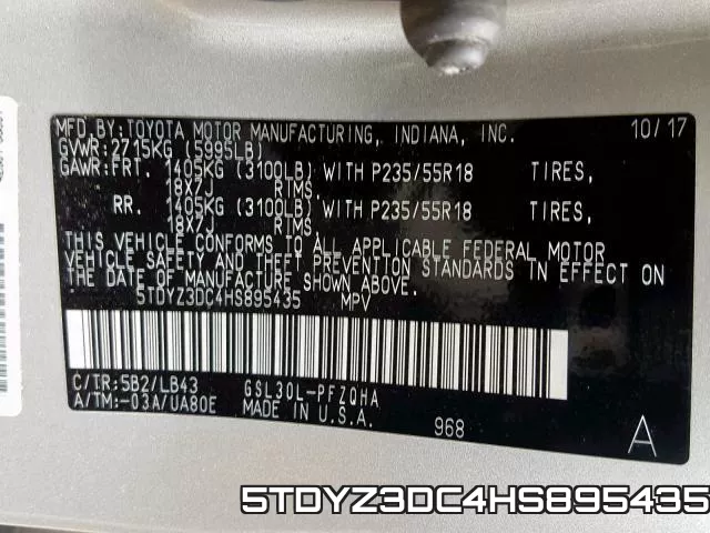 5TDYZ3DC4HS895435