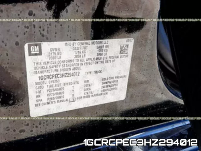 1GCRCPEC3HZ294012