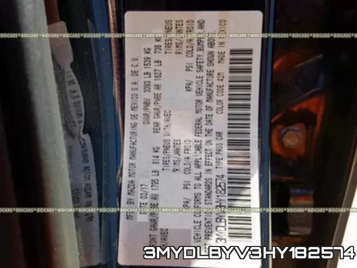 3MYDLBYV3HY182574