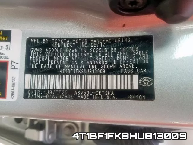 4T1BF1FK8HU813009